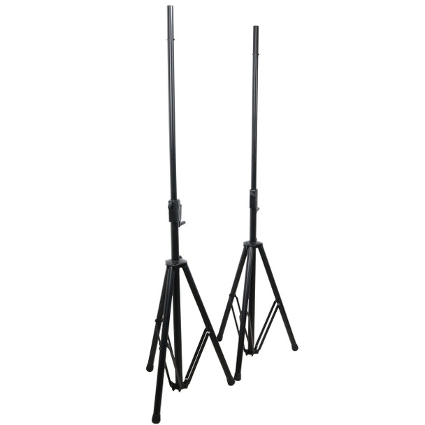 ProX 6 Ft. Twin Pack Professional Telescoping Crank Speaker Stand Set with Carrying Bag Black Finish