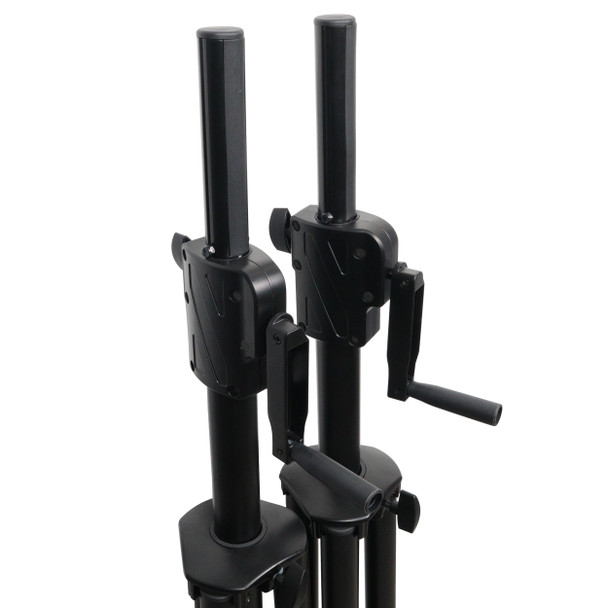 ProX 6 Ft. Twin Pack Professional Telescoping Crank Speaker Stand Set with Carrying Bag Black Finish