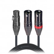 ProX XC-YXF25 25ft XLR Female to Dual XLR Male Y-Cable for Live Sound, Recording Studios, Mixers, PA Systems, and Professional Audio Applications