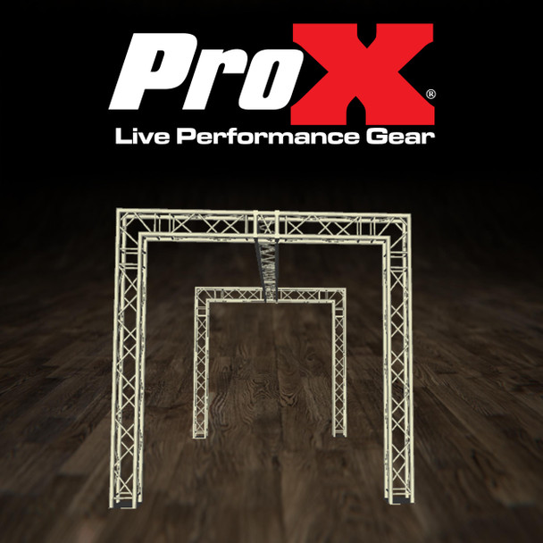 ProX F32 aluminum trade show truss booth system used for exhibition displays, convention booths, LED screens, speakers, and promotional events.
