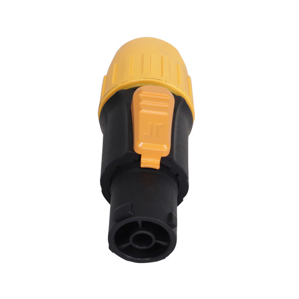 ProX XC-SAC3FX professional locking power connector with integrated cable strain relief and secure twist-lock mechanism