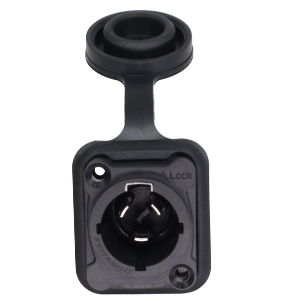 ProX waterproof True Power chassis connector featuring protective dust cap and secure locking design