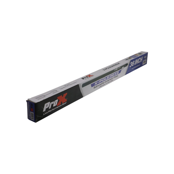 ProX 36" Set of 2 Speaker Extension Poles with M20 Thread and 1-3/8 in. Adapter " Black, 200 lb Capacity