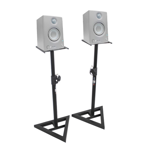 ProX Pair of Studio Monitor Stands Speaker Platform Telescoping Height Adjustment W-Rubberized Platform and Wide Base