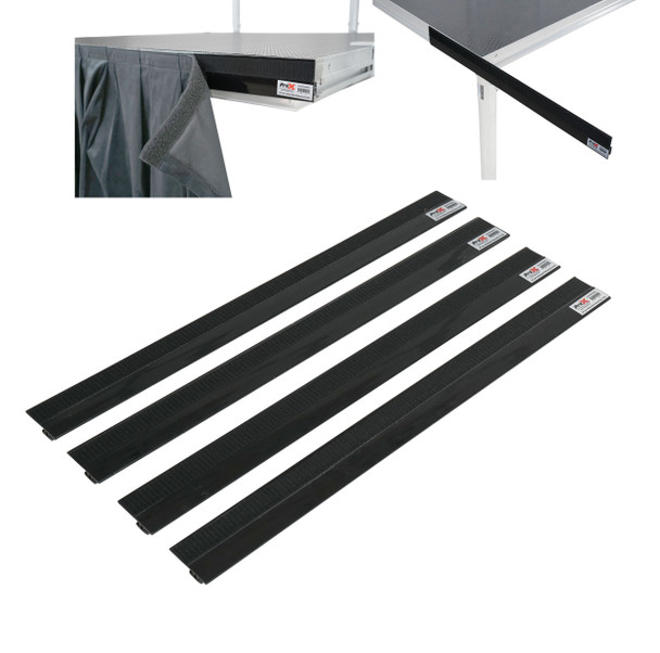 ProX 4 Pack 2FT Lenght Bar Sliding Skirt Hook Profile Integrated hook-and-loop strip
