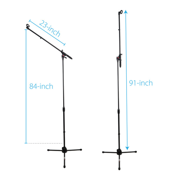 ProX 6 Ft. Pro Tripod Microphone Concert Musician DJ Stand With Boom and Mic Clip