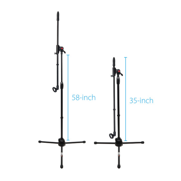 ProX 6 Ft. Pro Tripod Microphone Concert Musician DJ Stand With Boom and Mic Clip