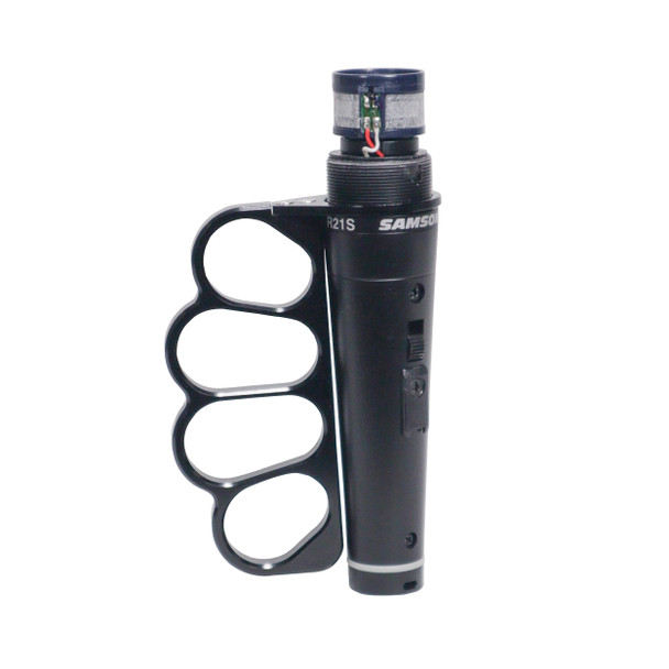 ProX GRIPMATE Hand-Gripped Slotted Microphone Knuckle Holder for Enhanced Performance BLK