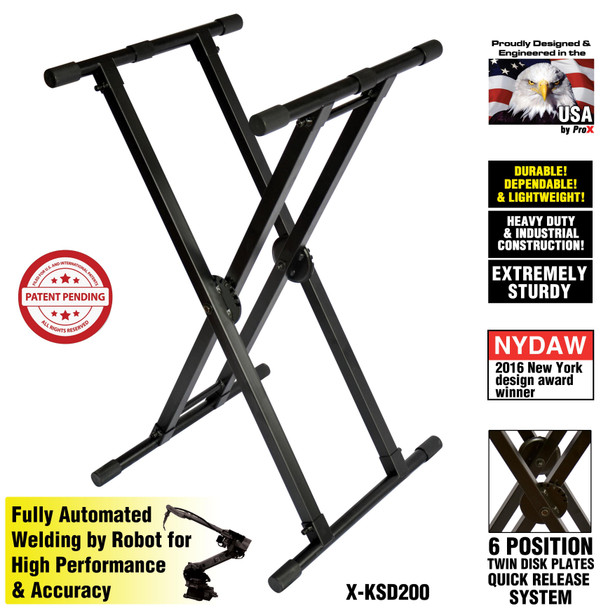 ProX DJ Case/Keyboard Stand Double X Style W/Ergo Easy Lock