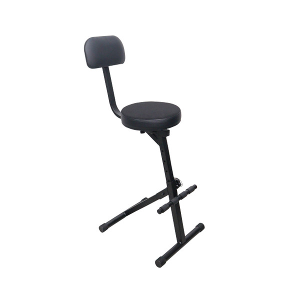 ProX Portable Folding AV Operator DJ Keyboard Drum Height Adjustable Throne Chair with 13 in. Velvet Padded Cushion