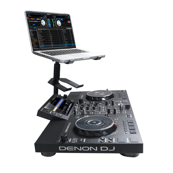 ProX IBIS Folding DJ Laptop Stand with Adjustable Height Accessory Tray and Carrying Bag in Black