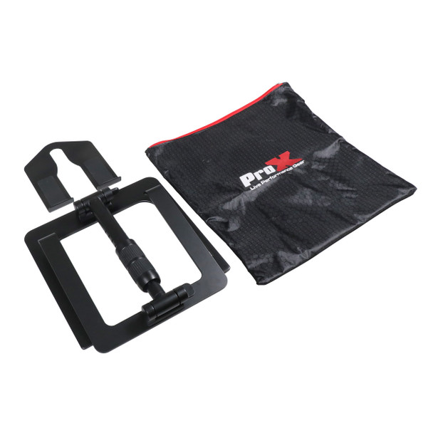 ProX IBIS Folding DJ Laptop Stand with Adjustable Height Accessory Tray and Carrying Bag in Black
