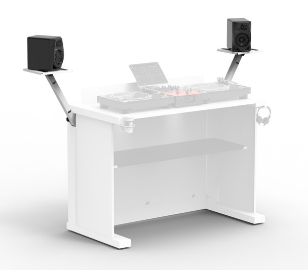 ProX White Pair of Audio Monitor DJ Lighting Side Mounting Stand for B3 DJ Table Workstation by Humpter