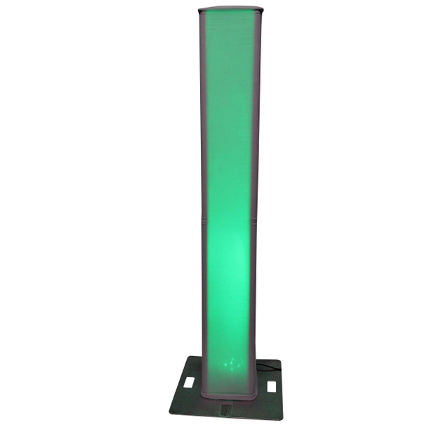 ProX LED-lit aluminum truss tower with color-changing uplighting for event production and venue decor