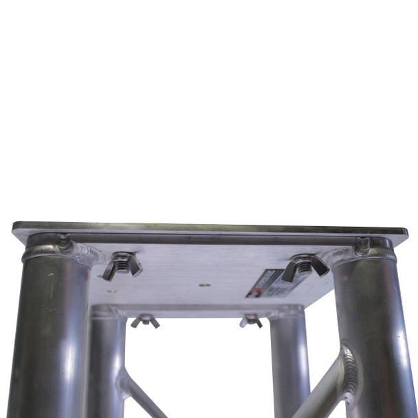 ProX aluminum truss tower top section with mounting plate for lighting fixtures and event production equipment