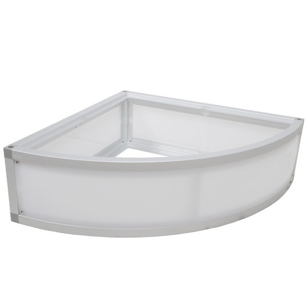 ProX 8" 2x2ft Quarter Round Acrylic Stage w/ Clamps and Round side acrylic cover
