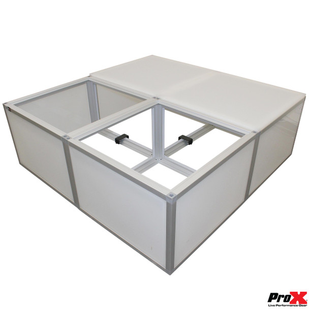 ProX 16" 2x2ft Acrylic Stage w/ Clamps and 2 side acrylic cover
