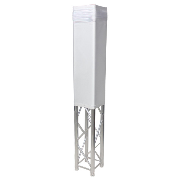ProX White 8.20Ft 2.50 meter Lycra Cover Scrim Sleeve fits 12In. Quad Box Truss Segment
