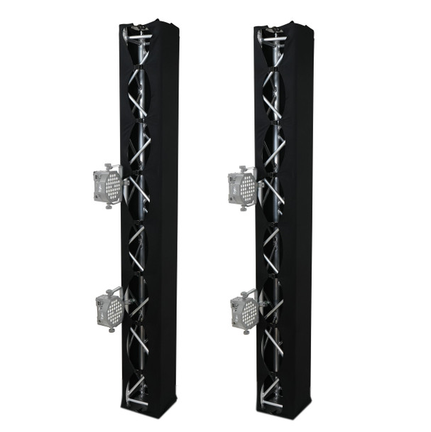 ProX Set of 2 9.84 FT 3.00M Box Truss 3 Side Black Scrim Cover incl. Bag 