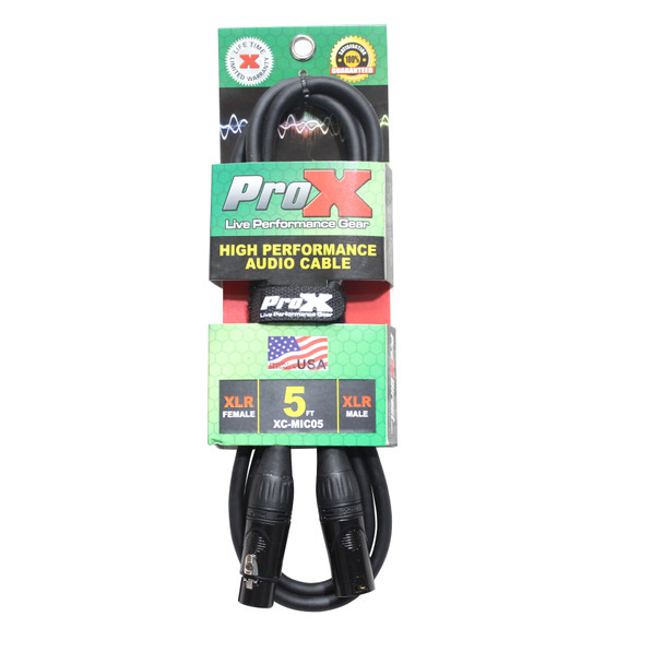 ProX 5FT Mic Cable XLR-F to XLR-M 