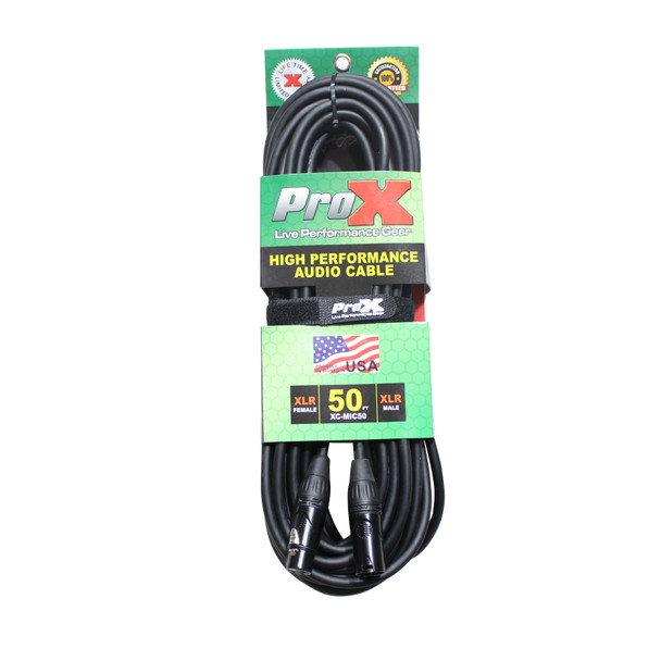ProX 50FT Mic Cable XLR-F to XLR-M