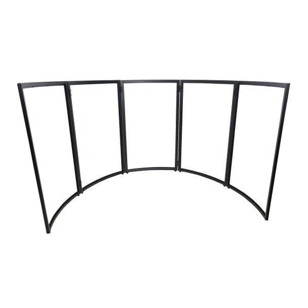 ProX LUNA DJ Facade 5 Panel Curved with Black White Scrim Kit Black Hardware