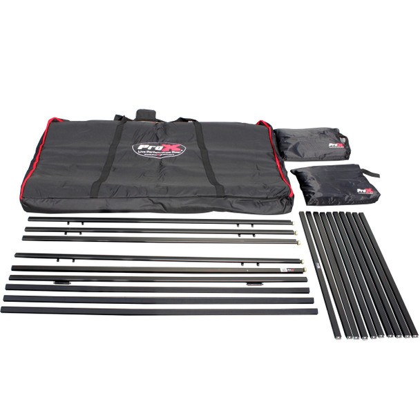 ProX 5 Panel Black Frame DJ Facade W-Stainless Quick Release 180 Deg. Hinges