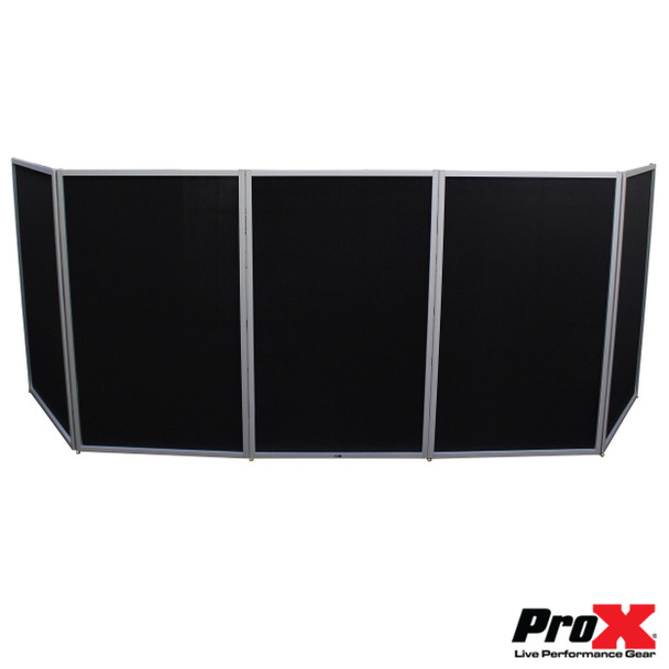 ProX 5 Panel Silver Frame DJ Facade W/ Stainless Quick Release 180 Deg Hinges