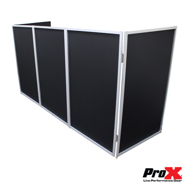 ProX 5 Panel Silver Frame DJ Facade W/ Stainless Quick Release 180 Deg Hinges
