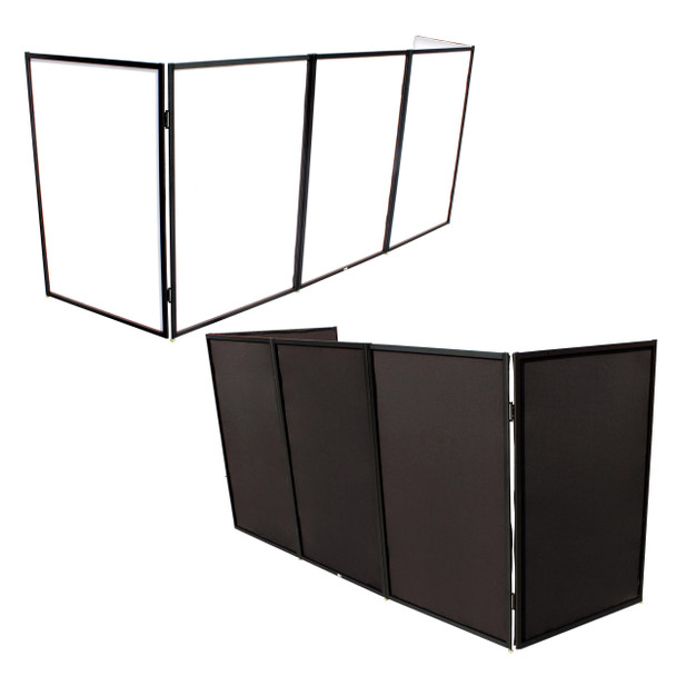 ProX 5 Panel Black Frame DJ Facade W-Stainless Quick Release 180 Deg. Hinges