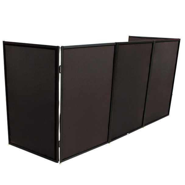 ProX 5 Panel Black Frame DJ Facade W-Stainless Quick Release 180 Deg. Hinges