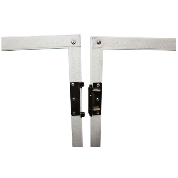 ProX Four Panel Wedding White Frame Collapse and Go DJ Facade, Two Side corner Shelves, Carry Bag, 4xBlack and 4xWhite Scrims