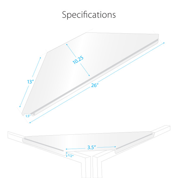 ProX Universal Set of Corner Shelves for DJ Facades White Finish