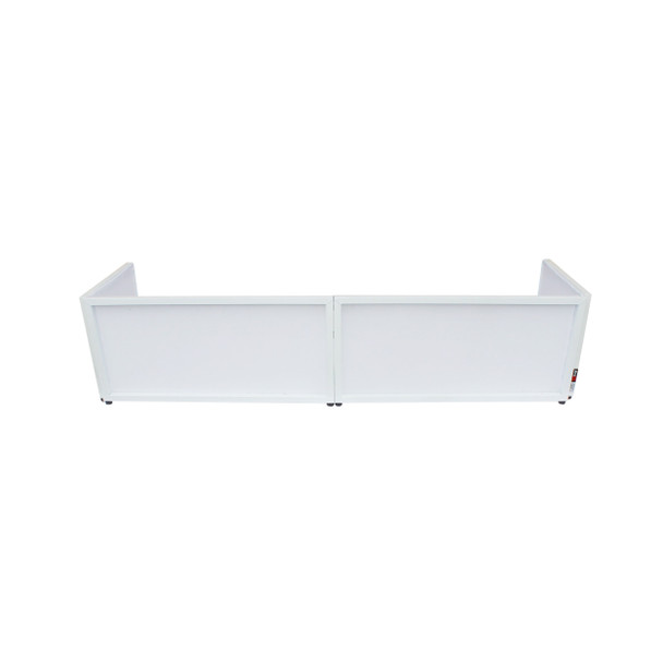 ProX White Frame 6 Ft. foldable 4 Panel Tabletop DJ Facade Front Board booth with Black and White Scrims and poratble bag