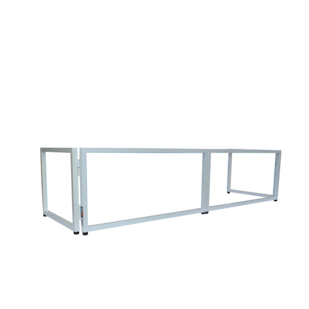 ProX White Frame 6 Ft. foldable 4 Panel Tabletop DJ Facade Front Board booth with Black and White Scrims and poratble bag