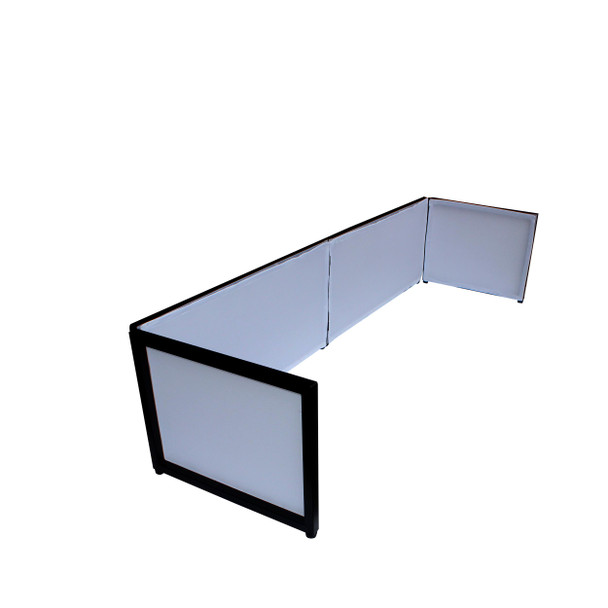 ProX Black Frame 6 Ft. foldable 4 Panel Tabletop DJ Facade Front Board booth with Black and White Scrims and poratble bag