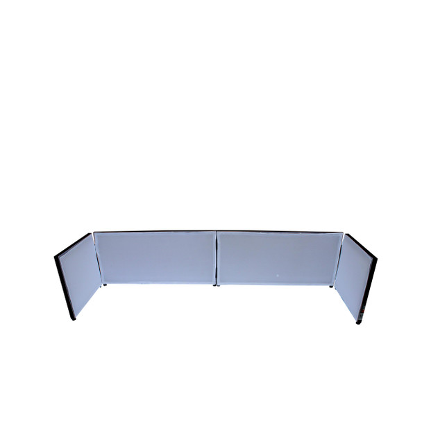 ProX Black Frame 6 Ft. foldable 4 Panel Tabletop DJ Facade Front Board booth with Black and White Scrims and poratble bag