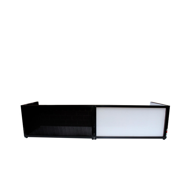 ProX Black Frame 6 Ft. foldable 4 Panel Tabletop DJ Facade Front Board booth with Black and White Scrims and poratble bag