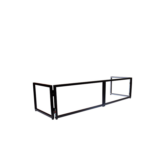 ProX Black Frame 6 Ft. foldable 4 Panel Tabletop DJ Facade Front Board booth with Black and White Scrims and poratble bag