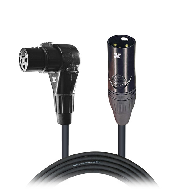 ProX 25FT Mic Cable XLR-F Right Angle to XLR-M