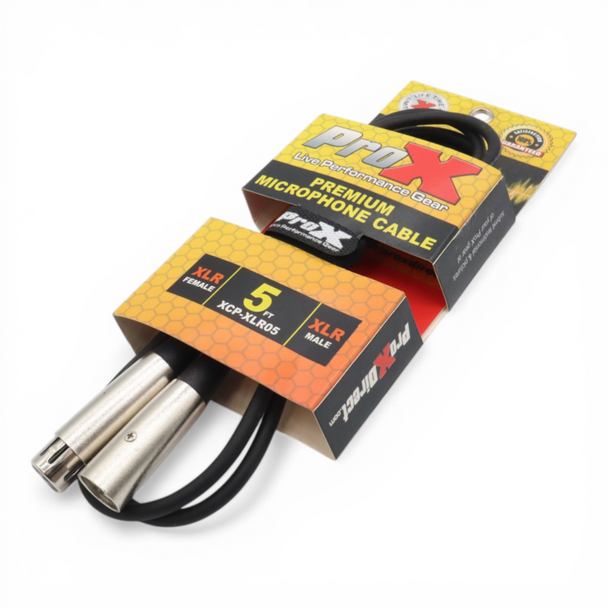 ProX 5 Ft. Balanced XLR3-F to XLR3-M Premium Audio Microphone Cable