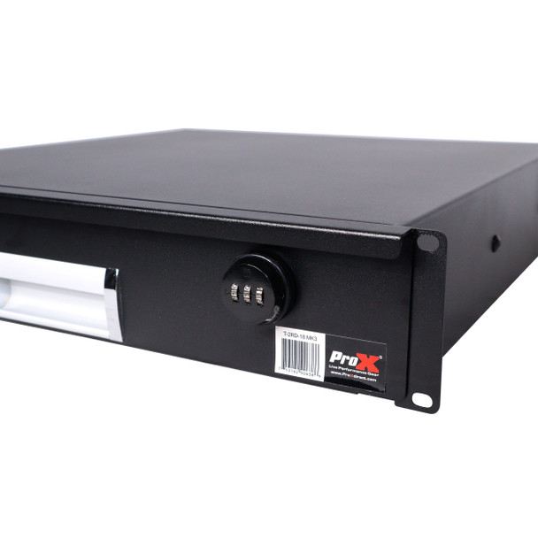 ProX 2U Rack Space 18" Depth Rack Mount Drawer for Audio, DJ, and IT Server rack cases.
