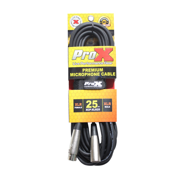 ProX 25 Ft. Balanced XLR-F to XLR-M Premium Audio Microphone Cable 