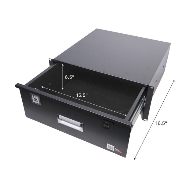 ProX 4U Rack Space 18" Depth Rack Mount Drawer for Audio, DJ, and IT Server rack cases.