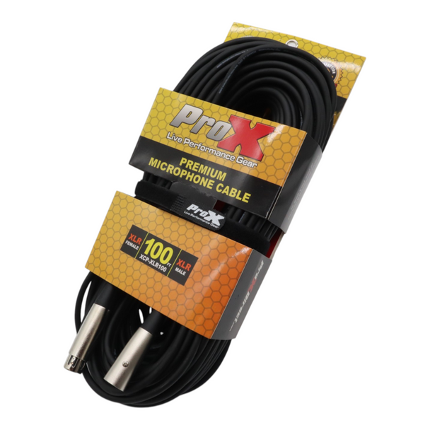ProX 100 Ft. Balanced XLR-F to XLR-M Premium Audio Microphone Cable 