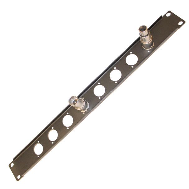 ProX 1U Rack Panel Punched for 8 XLR, Speaker twist connector or power Connection Compatible Connectors