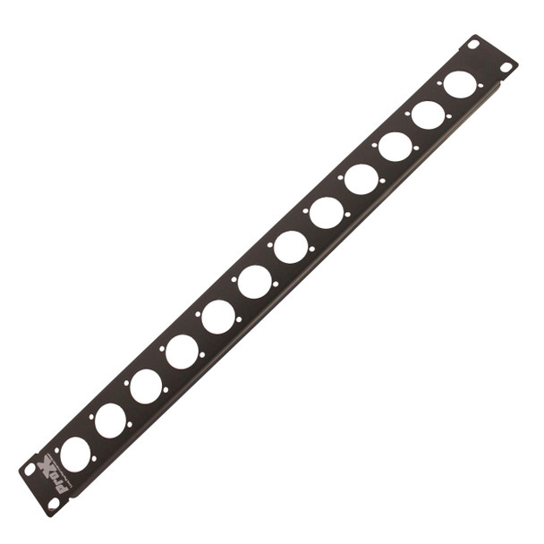 ProX 1U Rack Panel Punched for 12 XLR, Speaker twist connector or Power Connection compatible Connectors