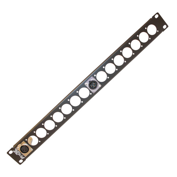 ProX 1U Rack Panel Punched for 16 XLR, Speaker twist connector or Power Connection compatible Connectors