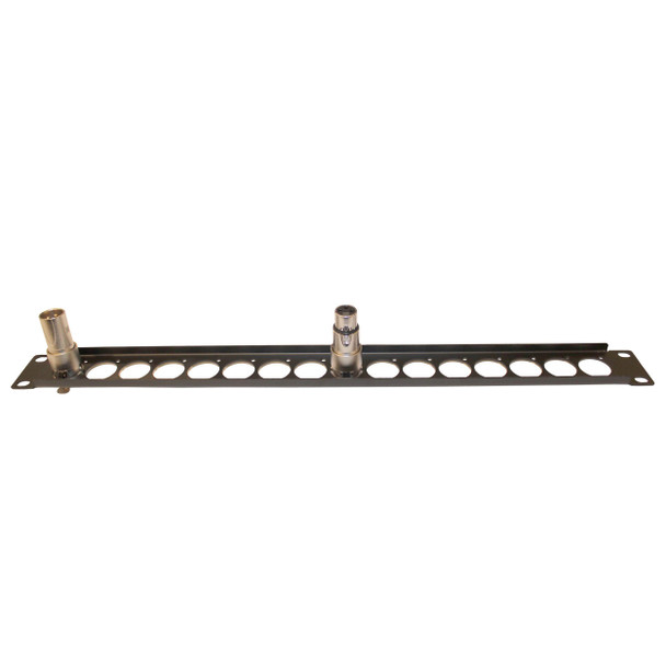ProX 1U Rack Panel Punched for 16 XLR, Speaker twist connector or Power Connection compatible Connectors