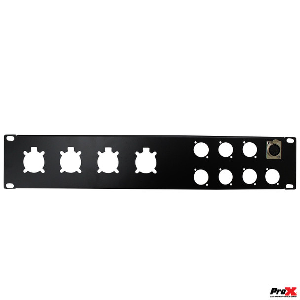 ProX 2U-8 XLR D +4 NL4 or NAC3 Unloaded Rack Panel